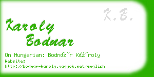 karoly bodnar business card